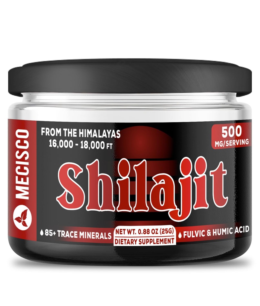 25g Shilajit Puro Himalaya Orgánica - Shilajit Resin Contiene Natural Fulvic, Humic Acid &amp; 85+ Trace Minerals - Apoyo a la Producción Energética, Salud Cerebro, Sistema Inmune &amp; Balance Corporal