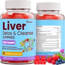 3000mg Liver Detox Reparación " Cleanse Gummies ¦ Milk Thistle 2000mg with Turmeric Dandelion Root " Artichoke for Liver Detox, Liver Support " Renew, Antioxidant, Gut, Skin - Fruit Flavor, 60 Gummies