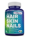 VitaMed Hair, Skin & Nails – Biotin 5000 mcg, Collagen, OptiMSM, Keratin, Hyaluronic Acid &amp; Silica ← Soporta el crecimiento del cabello, la piel radiante, uñas fuertes ← Halal, no Gluten-Free – 60 tabletas de belleza