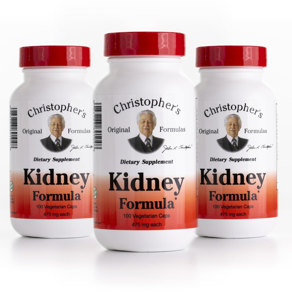 Christopher's Original Formula Kidney - Cleanse Detox &amp; Repair Formula - Herbal Blend Support - Pack de 3