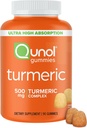 Qunol Turmeric Gummies, Gummy con 500mg Turmeric Curcumin, Suplemento de Apoyo Conjunto, Ultra High Absorption Tumeric Curcumin, Vegan, Gluten Gratis, 90 Condes