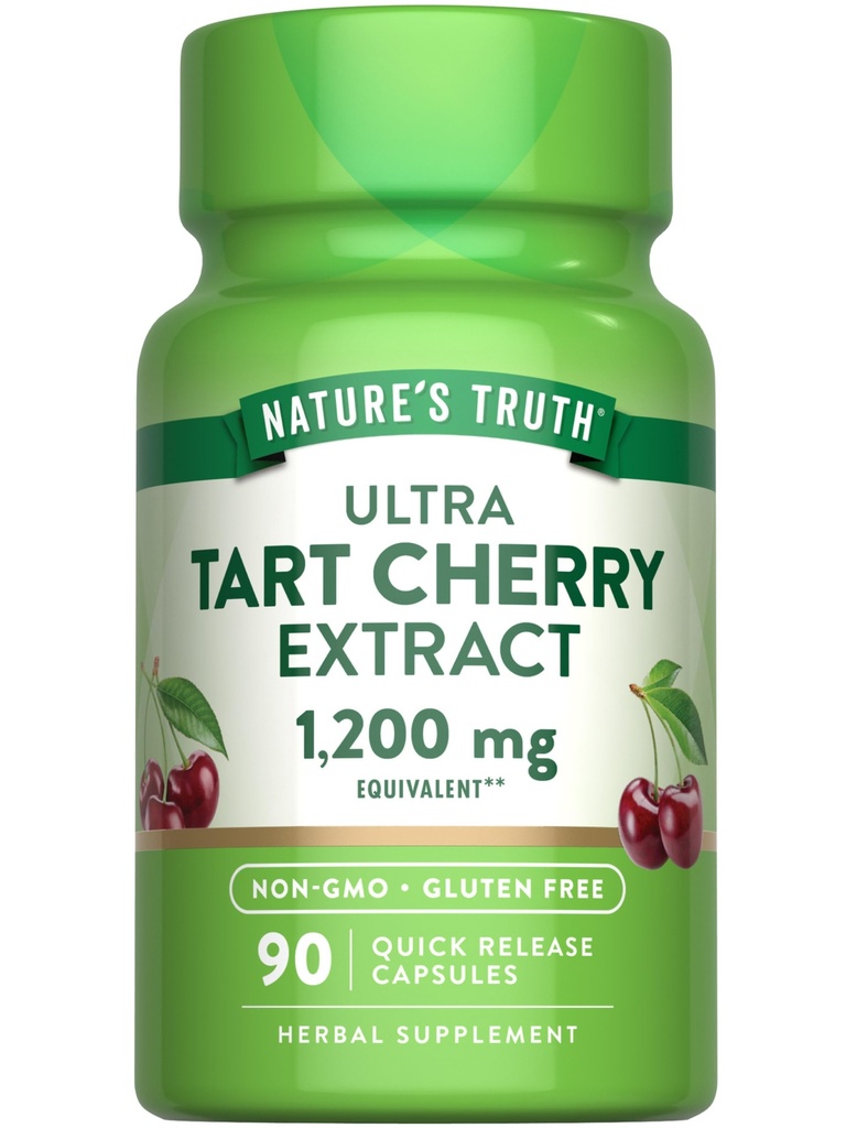 La verdad de la naturaleza Tart Cherry Extract Capsules Silencio 1200 mg Silencioso 90 Conde ← No GMO &amp; Gluten Suplemento gratuito