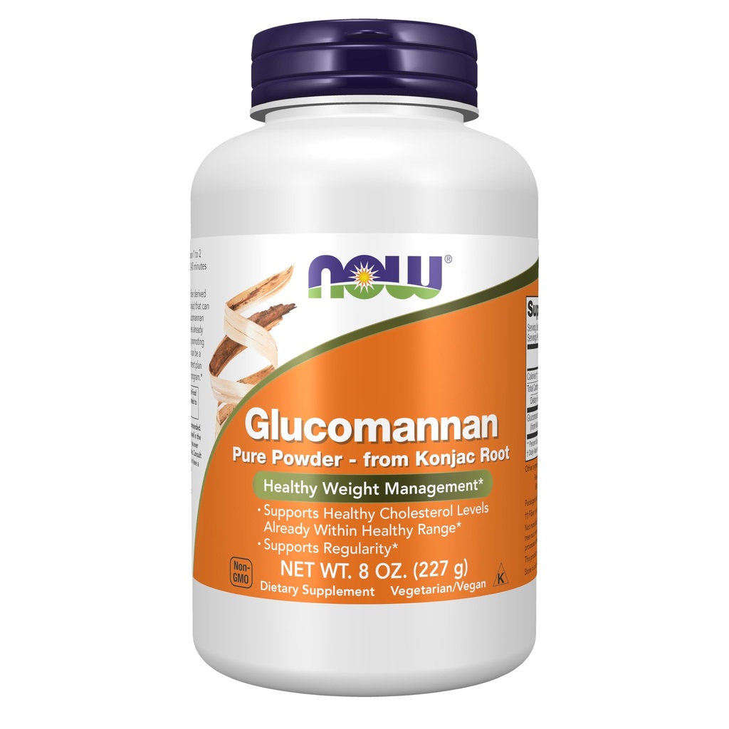 AHORA Suplementos de alimentos, Glucomannan (Amorphophallus konjac) Polvo puro, soporta la regularidad*, manejo saludable del peso*, 8 onzas (Pack of 1)