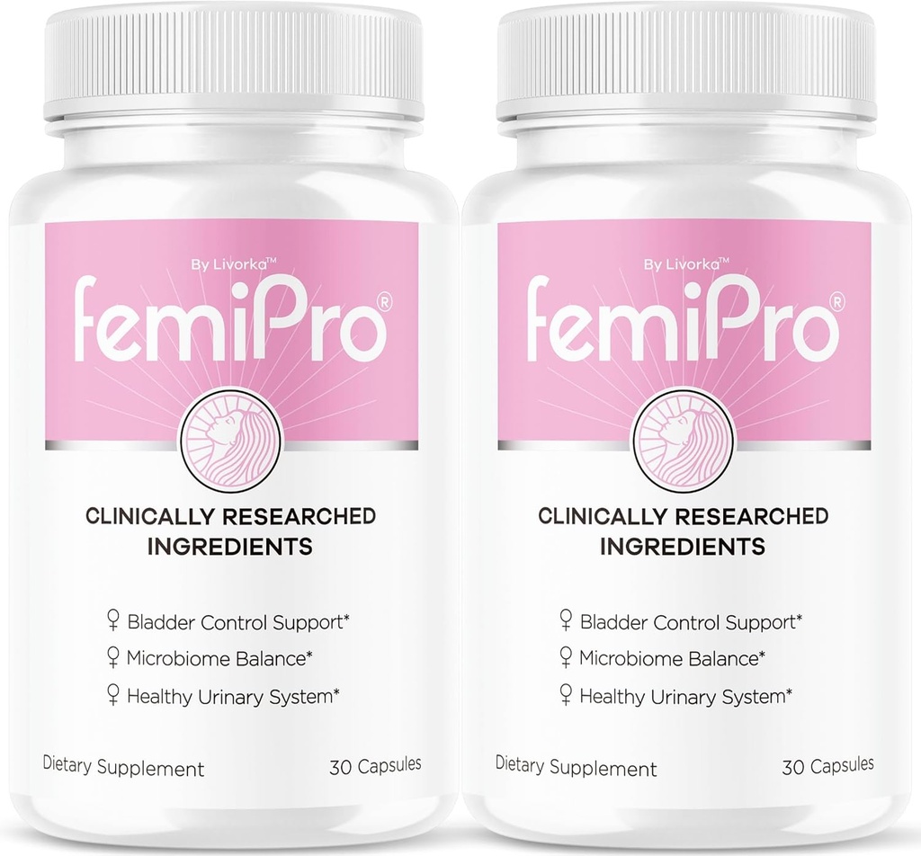 (2 Pack) Píldoras de control de vejiga FemiPro - Cápsulas FemiPro originales, Suplemento de apoyo para el control de vejiga FemiPro, Píldoras Probiticas FemiPro para revisiones generales de salud y bienestar, 60 Cápsulas 2 meses