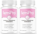 (2 Pack) Píldoras de control de vejiga FemiPro - Cápsulas FemiPro originales, Suplemento de apoyo para el control de vejiga FemiPro, Píldoras Probiticas FemiPro para revisiones generales de salud y bienestar, 60 Cápsulas 2 meses
