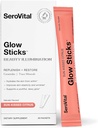 Serovital Glow Sticks Mezcla libre de azúcar con ceramidas de ácido hialurónico Electrolitos para hidratación de la piel en 14 días Sun-Kissed Citrus Flavor 28 Packets