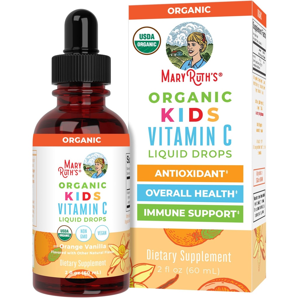 Niños de MARYRUTH Vitamina C Drops ← Vegan Immune Support Supplement for Ages 4-13  Immune Support &amp; Global Health ← Vitamin C from Organic Acerola Fruit Extract  durable 2oz