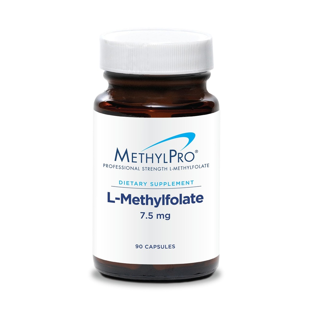 MetilPro L-Methylfolate 7.5 mg - Soporta una mente sana - Folato activo para la metilación Soporte " Reacciones bioquímicas - Dosis flexible altamente biodisponible - 90 Servimientos - 90 cápsulas