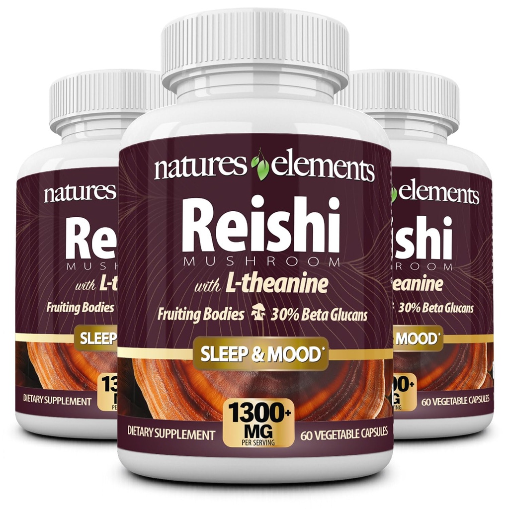 Reishi Mushroom Extract – 10:1 Concentration – 1000mg – 60 Tablets – Pack de 3 – Immune Support – Vegetarian Safe – Gluten Free – Ganoderma Lucidum