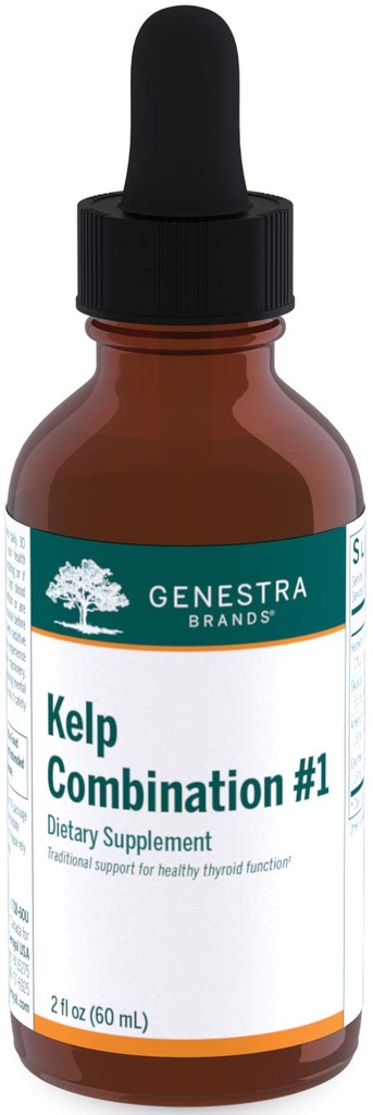 Genestra Brands Kelp Combination #1 | Contains Bladderwrack, Borage, Skullcap, American Ginseng and Eleuthero | 2 fl. oz.