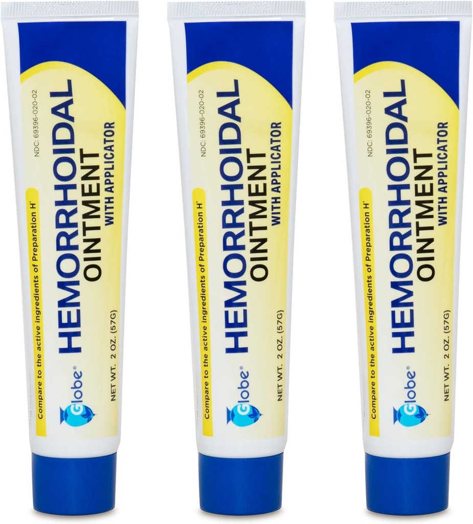 Hemorrhoidal Pain Relief Ointment 2 oz (56g) Por Tube Hemorrhoid Treatment for Fast Acting Itch, Swelling, and Maximum Strength Pain Relief (3 Pack)