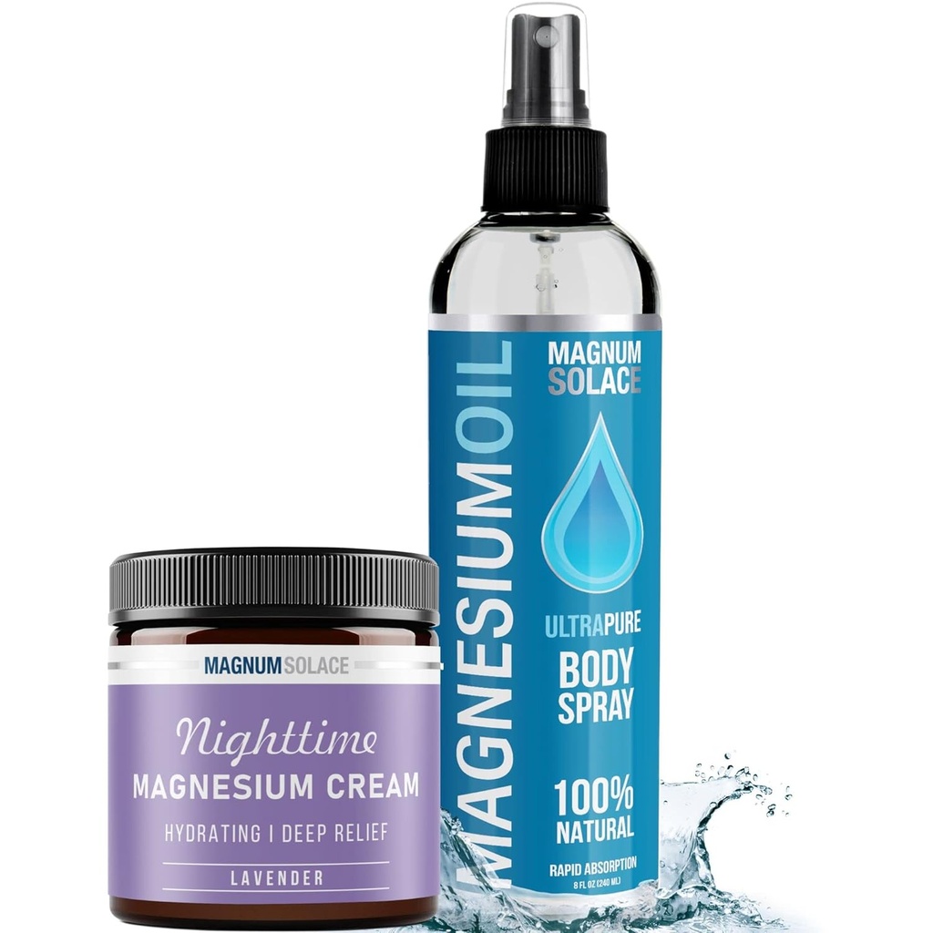 Magnesium Oil &amp; Magnesium Cream, Lavender (2 Item Bundle)