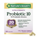 Suplemento Probiótico 10 diario Probiótico de la naturaleza para el apoyo digestivo, inmune y respiratorio superior, ultra fuerza, 30 cápsulas 1 paquete