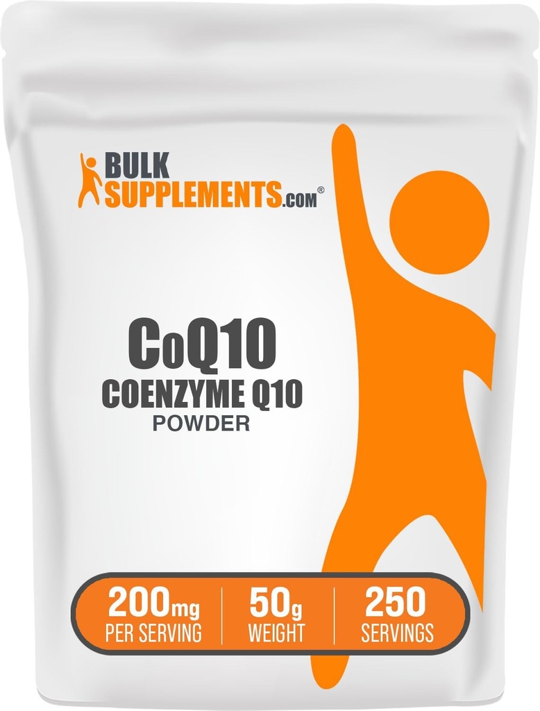 BulkSupplements.com Coenzima Q10 Polvo - Coenzima Q10 200 mg Suplemento, Suplemento Nutricional - Gluten Gratis, 200 mg por Serving, 50g (1.8 oz) (Pack of 1)