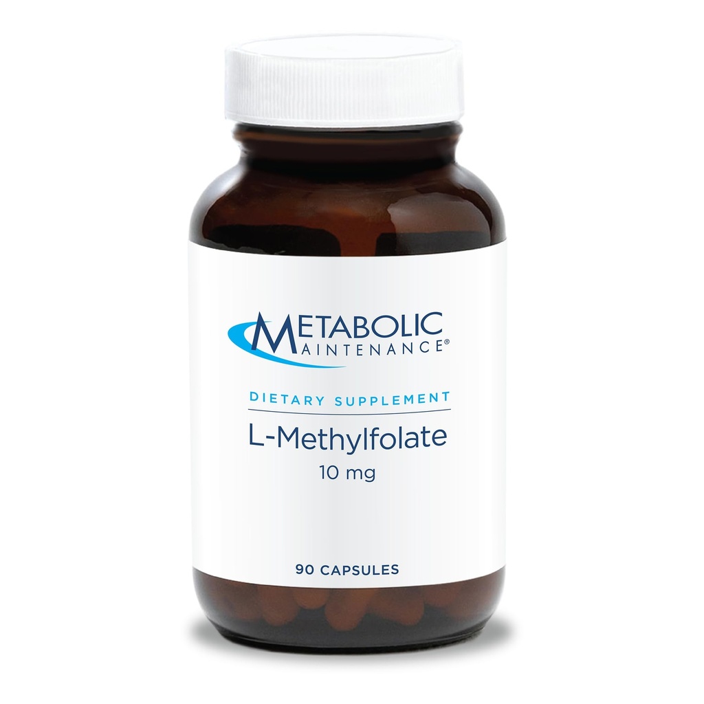 Mantenimiento metabólico L-Methylfolate 10 mg - Soporta una mente sana - Folato activo para la metilación Apoyo " Reacciones bioquímicas - Altamente biodisponible - 90 Servimientos - 90 cápsulas