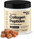Perfect Keto Collagen Peptides Protein Powder con MCT Oil, Collagen Hidrolyzed, Tipo I & III Suplemento, Gluten Free Grass Fed, Low Carb, Keto Coffee Creamer, Collagen for Women & Hombre, Salted Caramel