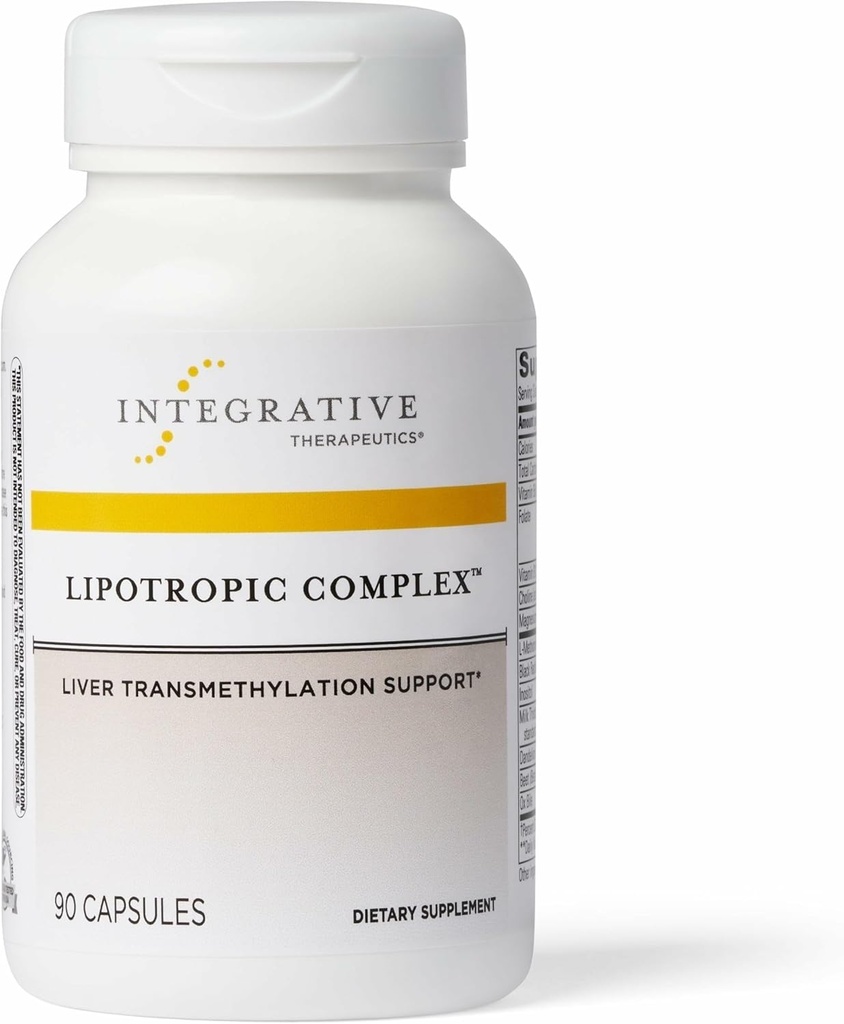 Complejo Lipotrópico de Terapéutica Integrativa - Suplemento de Apoyo al Vivo para Adultos* - Incluye Cardo de Leche & Vitamina B6 y B12 - Sin gluten & sin lácteos - 90 Conde (45 Servimientos)