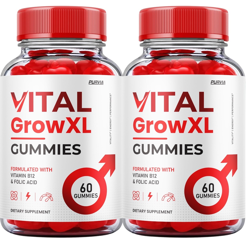 (2 Pack) Vital Grow XL Gummies - Fórmula Oficial - Vial Grow XL Advanced Strength Fórmula, Vital Grow XL Reseñas, Total Health Support 1000mg Maximum Strength Wellness Suplemento (120 Gummies)