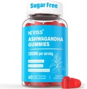 Azúcar gratis Ashwagandha Gummies - con Magnesium Glycinate, Rhodiola Rosea, Zinc, Lemon Balm, B6 - Relax Support, Natural Zzz, Stamina, Energy for Men Women - 60 Condes