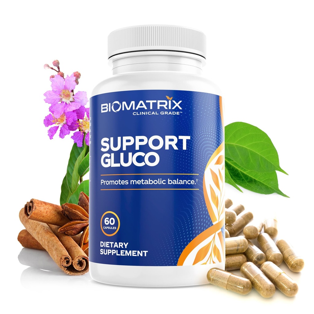BioMatrix Metabolismo Suplemento para Hombres y Mujeres, Canela, Gymnema, Ácido Lipoico, Sulfato de Vanadilo, Picolinato de cromo, Melón de Bitter (60 cápsulas)