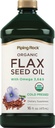Piping Rock Organic Flaxseed Oil Liquid | 16 Fl Oz | Cold Pressed Supplement with Omega 3 6 9 | Vegetarian, Non-GMO, Gluten Free Formula
