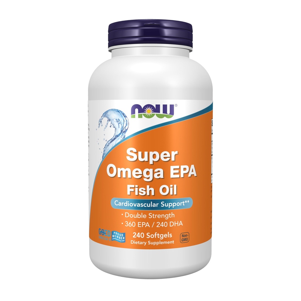 AHORA Suplementos de alimentos, Super Omega EPA, 360 EPA / 240 DHA, Molecularmente Destilado, Soporte cardiovascular*, 240 Softgels