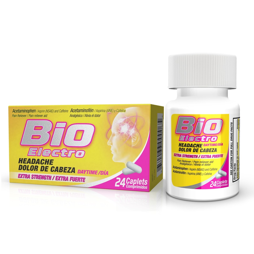 BioElectro Extra Strength Pain & Headache Relief Tablets, 24 Count