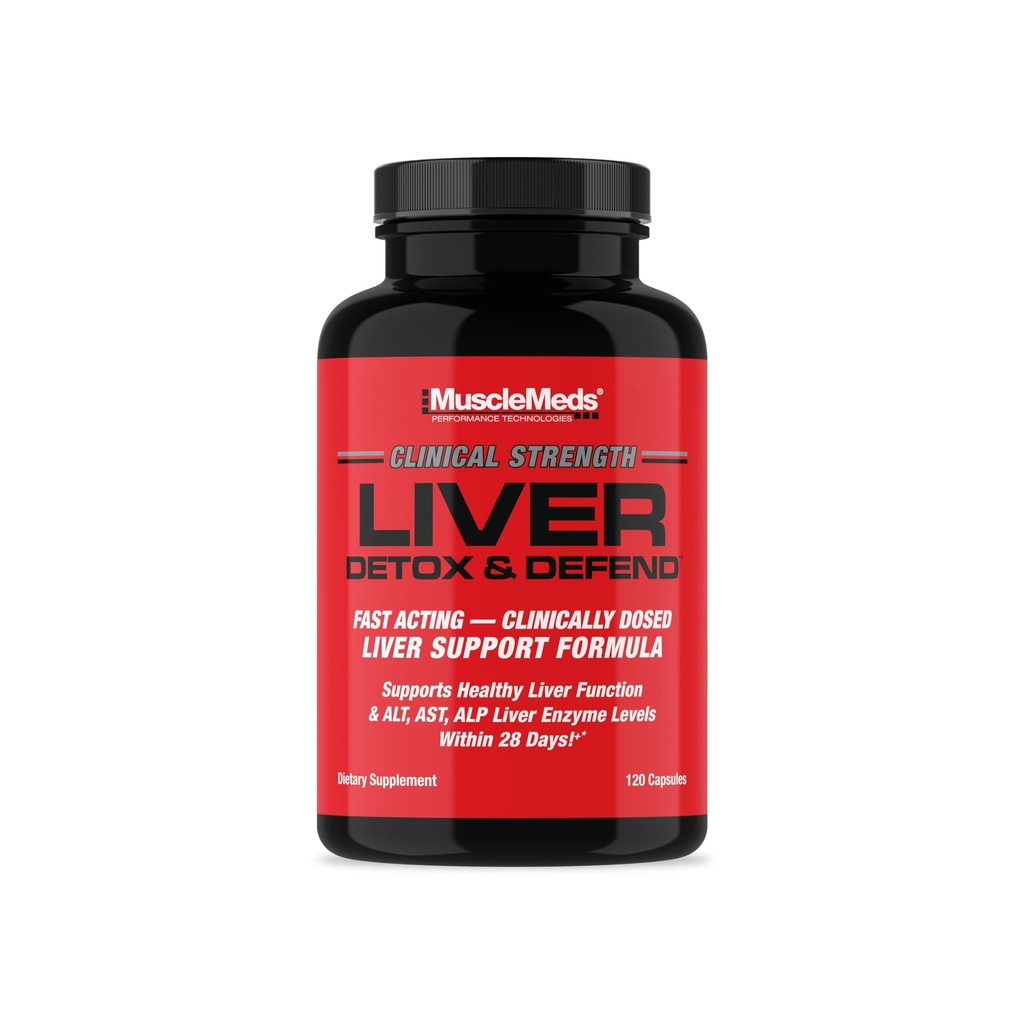 MuscleMeds Liver Detox " Defend, Cleanse, Repair Formula - Herbal Liver Support Supplement, NAC, Silymarin Milk Thistle, 60 Servings