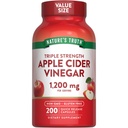La verdad de la naturaleza Manzana Vinagre Capsules Silencioso 1200mg Silencioso 200 Pills ¦ Extra Strength ← Valor Tamaño Silencioso No GMO, Gluten Suplemento Gratis
