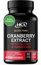 Píldoras de Extracto de Arándano - Super Fuerza 50:1 Concentración de Frutas Completas Niveles de 25.000 mg de Cerraduras Frescas Más Dandelión & Uva Ursi - Natural UTI Support - Kidney Cleanse & Urinary Salud Tract