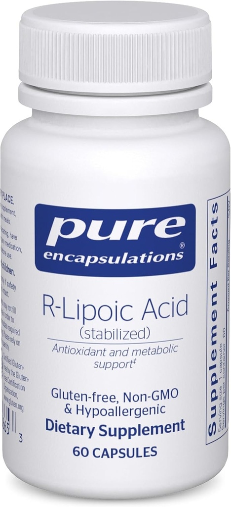 Pure Encapsulations R-Lipoic Acid (Stabilized) peru Hypoallergenic Supplement with Enhanced Antioxidant Protection and Metabolic Support Ø 60 Capsules