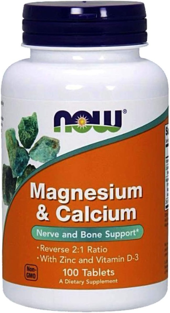 AHORA Alimentos - Magnesio &amp; Calcio 2:1 Ratio 100 fichas