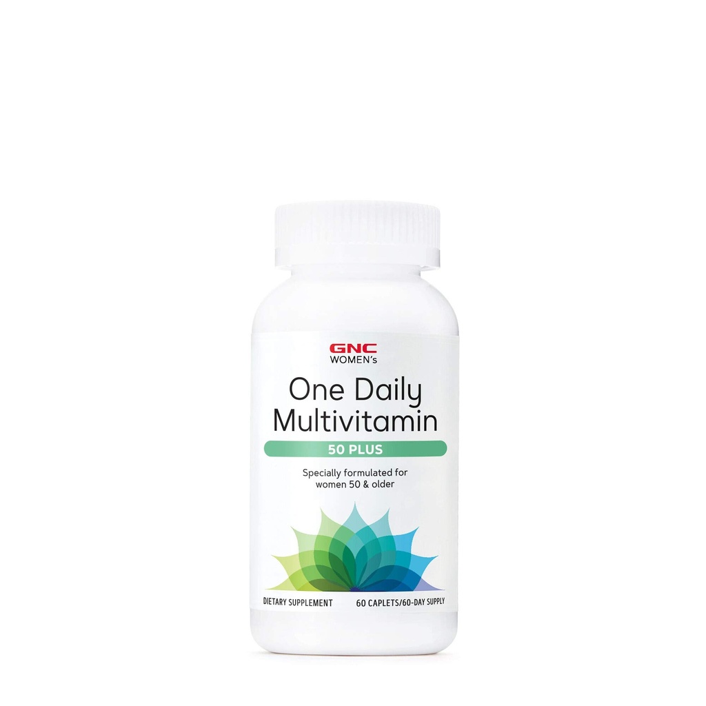 GNC Women's 50 Plus One Daily Multivitamin ← Soporta Bone, Eye, Memory, Brain and Skin Health with Vitamin D, Calcium and B12 Silencio Ayuda a la producción de energía