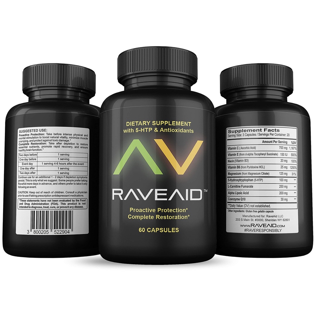 Confiado desde 2011 - Prevent Comedowns, Reduce el Clenching de la mandíbula, Protección de la Neurotoxicidad TENIDO Parte " Cure de recuperación de la cosecha " Suplemento (60 cápsulas)