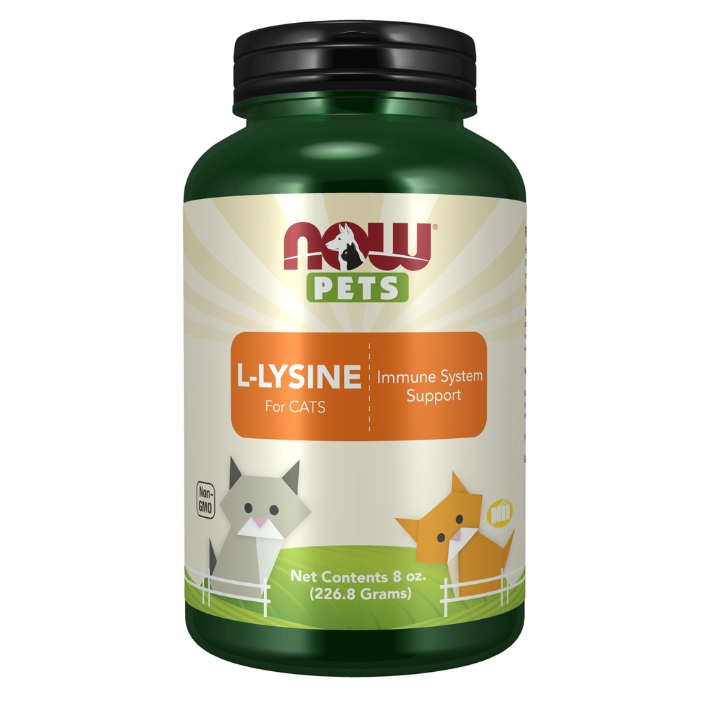 AHORA Pet Health, L-Lysine Supplement, Powder, Formulado para gatos, certificado NASC, 8-Ounce