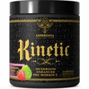 Ambrosia Organic Mushroom Pre Workout Powder with Creatine 3g | Lion's Mane, Cordyceps & Reishi | Clean Pre Workout | Mushroom Energy & Focus | 24 Servings | Strawberry Guava