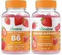 Lifeable Vitamin B6 + Immune Support, Gummies Bundle - Great Tasting, Vitamin Supplement, Gluten Free, GMO Libre, Chewable