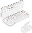HBlife Organizador y dispensador semanal de píldoras 2 veces al día, Daily AM y PM Contenedor de caja de carga de viaje 7 días para vitaminas, medicamentos, suplementos y aceite de pescado, Caso de difusor de medicina impermeable
