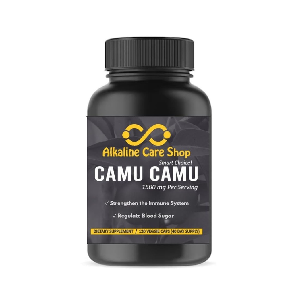 Alkaline Care tóxico Vitamina C de Camu Camu Capsules,1500mg tención100% Natural, Alimento integral, Suplemento no GMO con Camu Camu Extract  durable for Immune and Collagen Support (120 Veggie Capsules)
