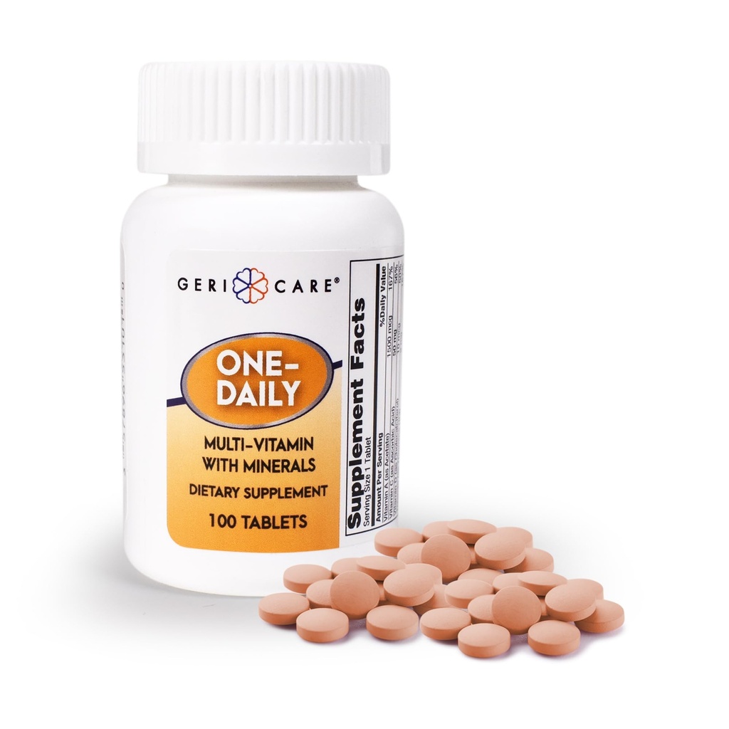 Multivitaminas de un día con minerales para hombres " mujeres " (100 tabletas) de GeriCare sometida a suplemento dietético multivitamina de alta potencia para la inmunidad, Energía eterna Apoyo nutricional diario completo