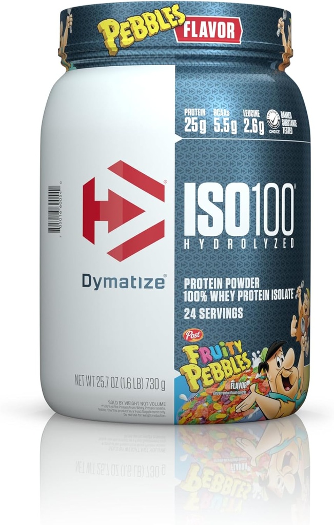 Dymatize ISO100 Hidrolyzed 100 Whey Protein Isolate Fruity Pebbles (1.6 Lbs. / 24 Servings)