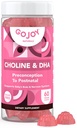 Choline prenatal &amp; DHA Gummies - Preconcepción al suplemento de vitamina Gummy postnatal para las mujeres embarazadas - Endulzado con fruta de monje - 3er test de fiesta - No GMO, Gluten Free, Vegan