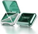 DUBSTAR Organizador diario de píldoras,4 piezas Portable Travel Small Pill Case, Pill Box for Purse Pocket to Hold Vitamins,Cod Liver Oil,Supplements and Medication (Green)