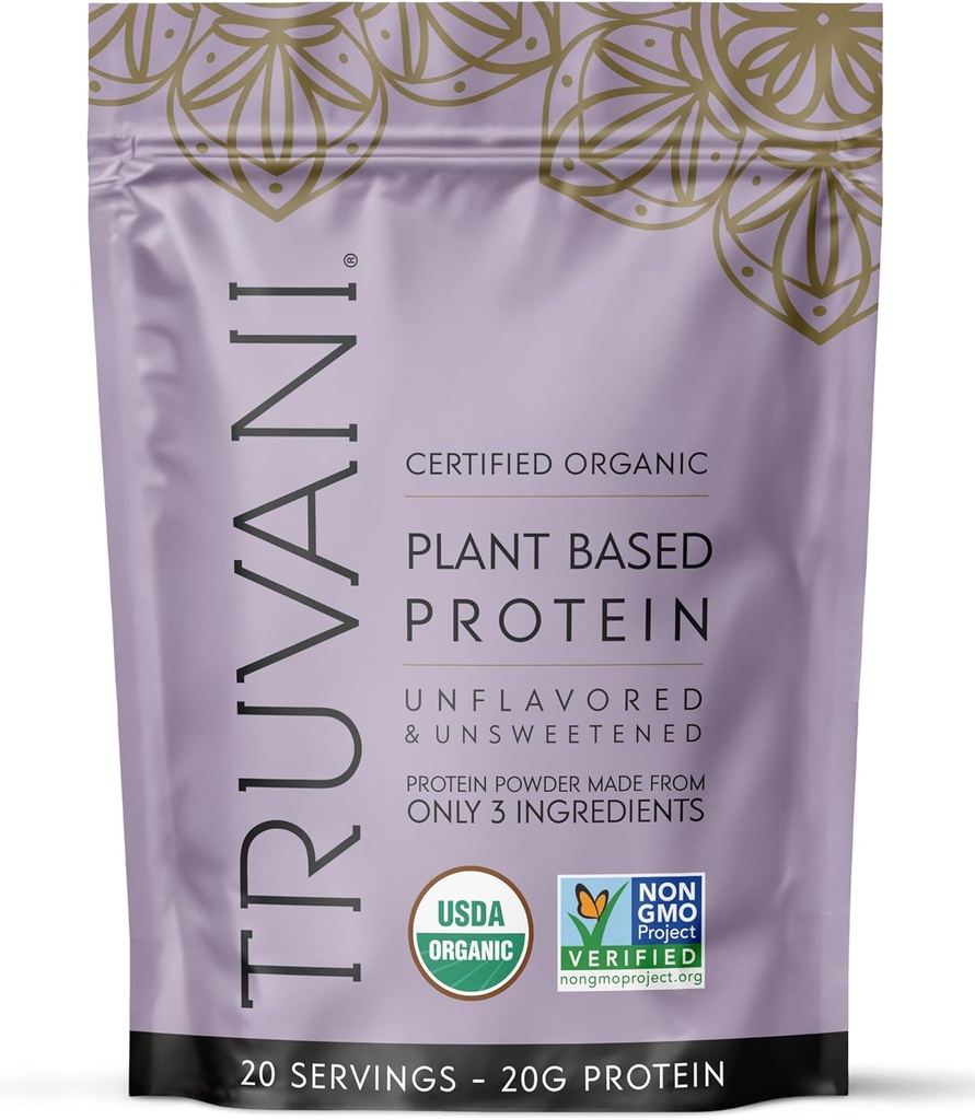 [BRSRMFALCUBB6G3U] Truvani Vegan Pea Protein Powder ← Desarrollado Silencio 20g Orgánica Planta Basada Proteína Silencio 20 Servings ← Keto TENIDO Gluten " Dairy Free ← Bajo Carb Silencio No Añadido Sugar