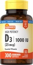 Sundance Vitamina D3 1000 UI ← 300 Softgels ← High Potency ← Vitamina Esencial Fórmula 