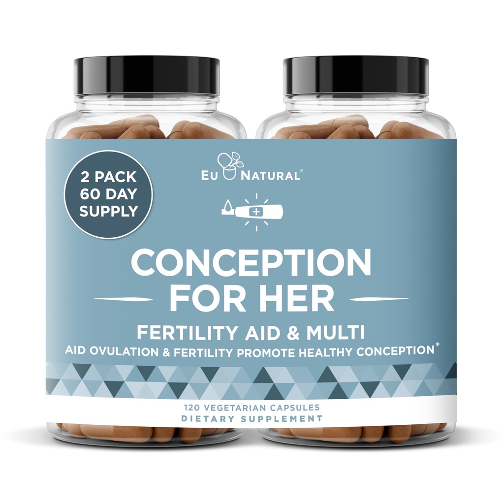 Concepción Suplementos de fertilidad para Mujeres – Ovulación de Ayudas, Equilibrio Hormonal, & Ciclos Regulares – Soporte de Vitamina Prenatal con Myo-Inositol, Folate, Ácido Fólico, Vitex – 120 cápsulas suaves vegetarianas