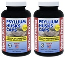 Yerba Prima Psyllium Husk Caps - 180 Capsules (Pack of 2) - Easy to Swallow Fiber Supplement - Colon Cleanse - Gut Health - Non-GMO Gluten Free