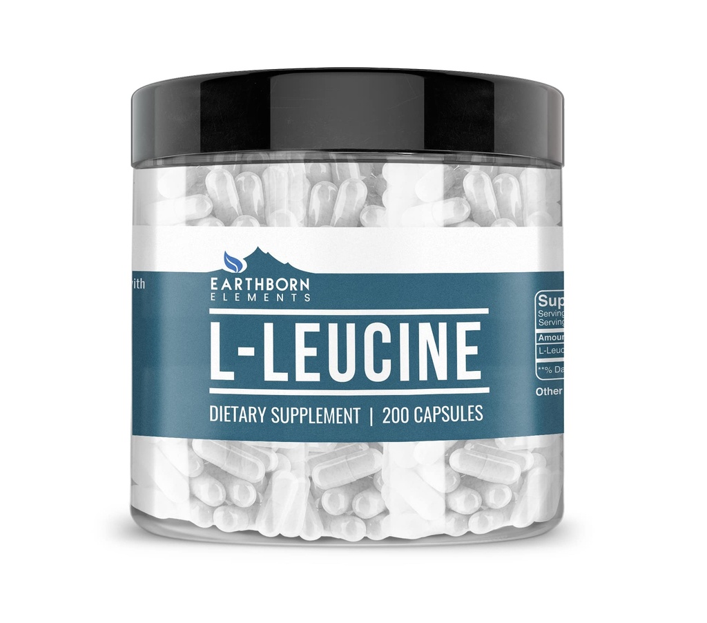 Elementos terrestres L-Leucine 200 capsules, Puro ' Undiluted, No Additives