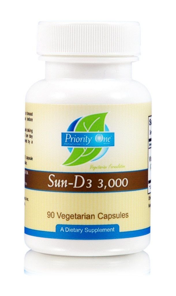 Priority One Vitamins Sun D33.000 90 cápsulas vegetarianas - La forma más biodisponible de vitamina D (colecciferol).*
