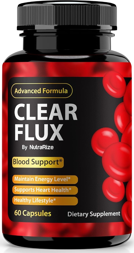 Píldoras Flux claras, cápsulas oficiales de ClearFlux, soporte natural, soporte premium para mantener niveles estables y circulación saludable, todos los exámenes naturales de salud de fluidos claros (60 cápsulas)